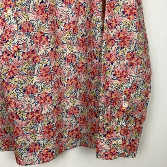 J.Crew x Liberty 6 Popover Shirt Swirling Petals Pink Red Blue Yellow - Picture 12 of 14